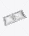 Double Matte Metallic Sachet Mockup - Halfside View on Yellow Images