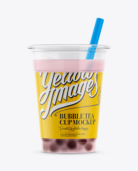 Download Cranberry Bubble Tea Cup Mockup in Cup & Bowl Mockups on ...