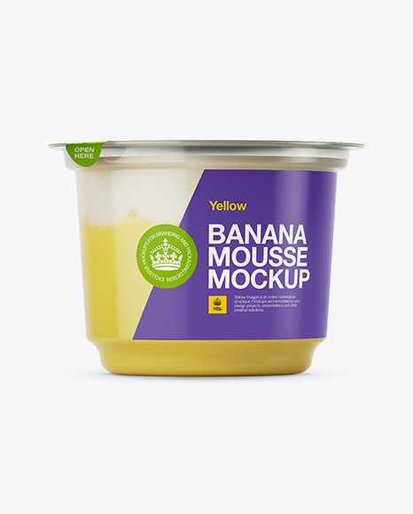 Banana Mousse Cup Mockup   Eye Level Shot PSD #2