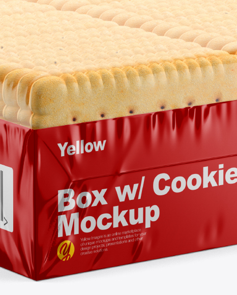 Box W Cookies Mockup In Box Mockups On Yellow Images Object Mockups