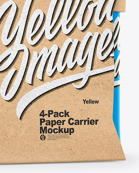 Glossy 4 Pack Paper Carrier Mockup PSD #6