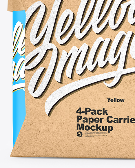 Glossy 4 Pack Paper Carrier Mockup PSD #6