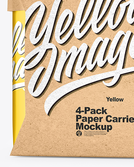 Metallic 4 Pack Paper Carrier Mockup PSD #6