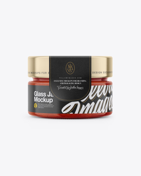 Glass Jar with Label Mockup PSD #1