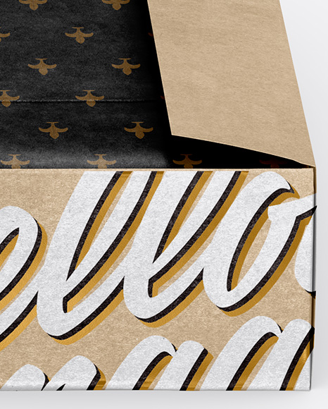 Opened Kraft Box Mockup PSD #2