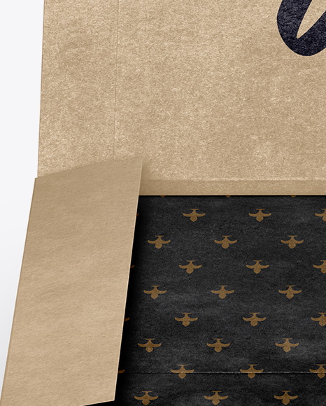 Opened Kraft Box Mockup PSD #1