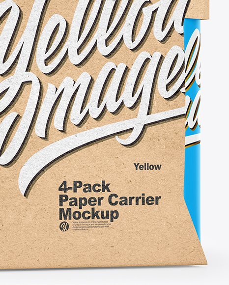 Glossy 4 Pack Paper Carrier Mockup PSD #6