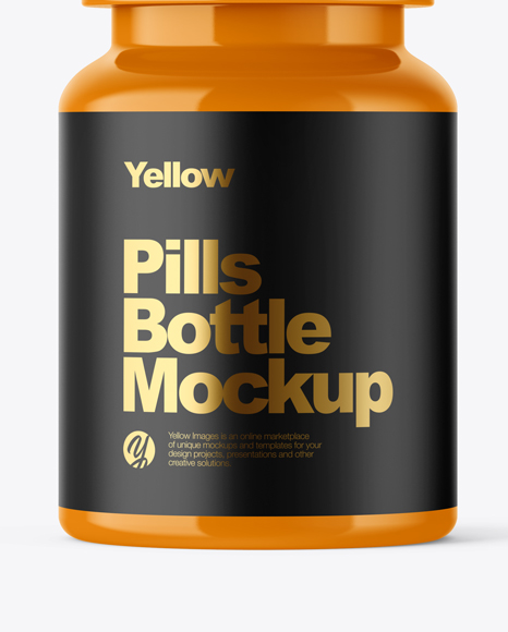 Glossy Pills Bottle Mockup PSD #1