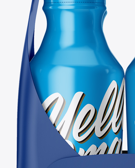 Glossy 4 Pack Paper Carrier Mockup PSD #1