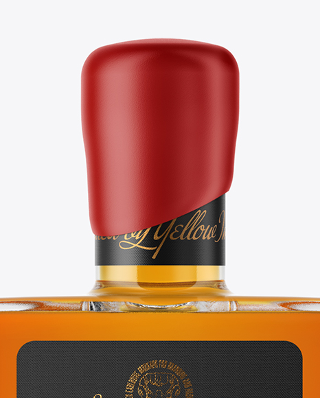 Download Square Whiskey Bottle With Wax Mockup In Bottle Mockups On Yellow Images Object Mockups