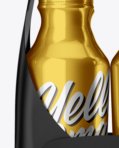 Metallic 4 Pack Paper Carrier Mockup PSD #1