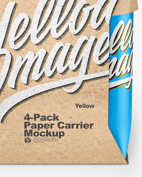 Glossy 4 Pack Paper Carrier Mockup PSD #6