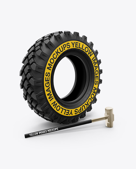 Crossfit Tire Hammer Mockup In Object Mockups On Yellow Images Object Mockups