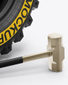 Crossfit Tire & Hammer Mockup in Object Mockups on Yellow Images Object