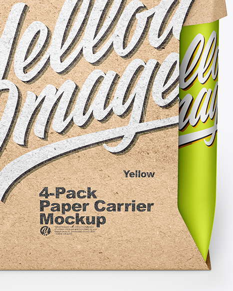 Matte Metallic 4 Pack Paper Carrier Mockup PSD #5