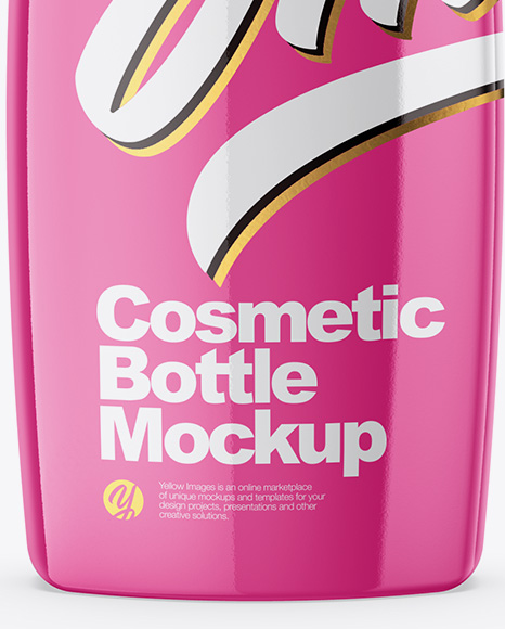 Cosmetic Glossy Bottle Mockup