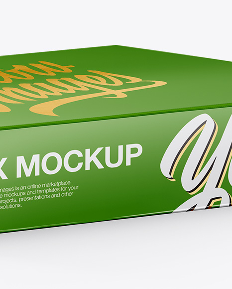 Download Glossy Box Mockup In Box Mockups On Yellow Images Object Mockups