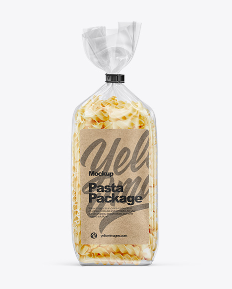 Download Fusilli Pasta Package Mockup In Bag Sack Mockups On Yellow Images Object Mockups PSD Mockup Templates