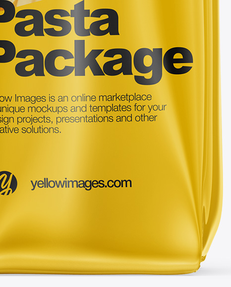 Fusilli Pasta Package Mockup In Bag Sack Mockups On Yellow Images Object Mockups