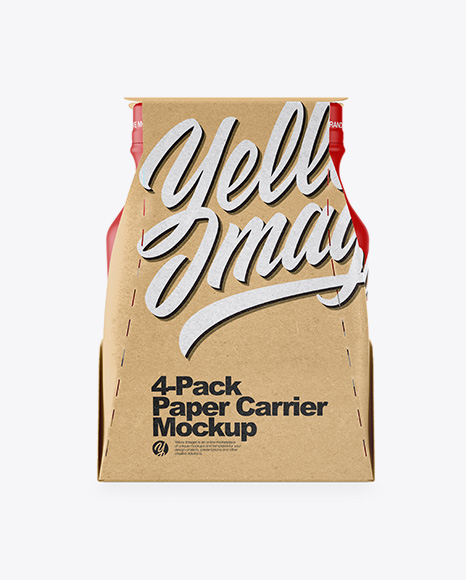 Matte 4 Pack Paper Carrier Mockup PSD #2