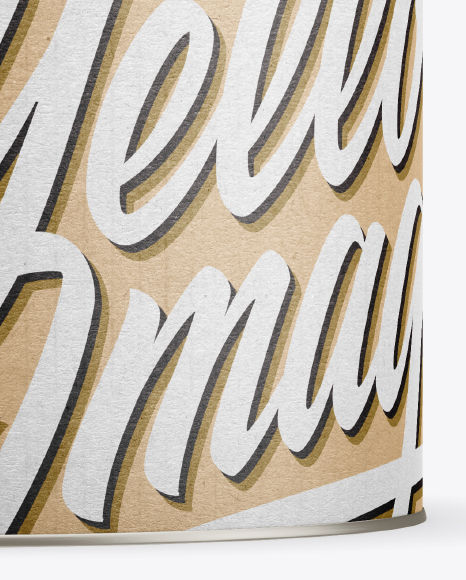 Metallic Paint Can w  Kraft Label Mockup PSD #1