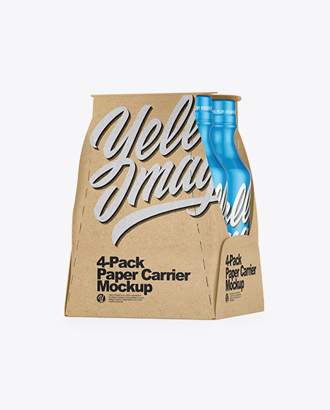 Glossy 4 Pack Paper Carrier Mockup PSD #2