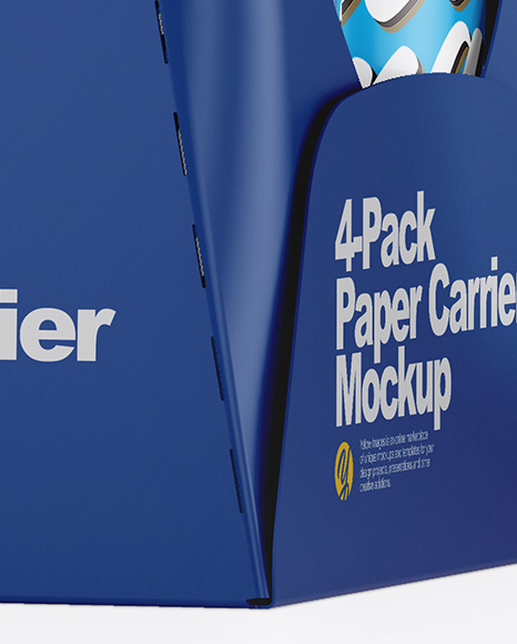 Glossy 4 Pack Paper Carrier Mockup PSD #6
