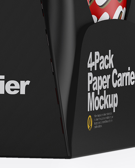Matte 4 Pack Paper Carrier Mockup PSD #6