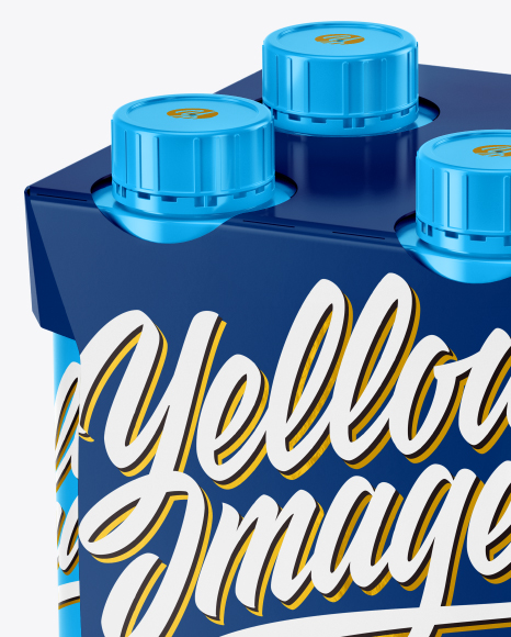 Glossy 4 Pack Paper Carrier Mockup PSD #1