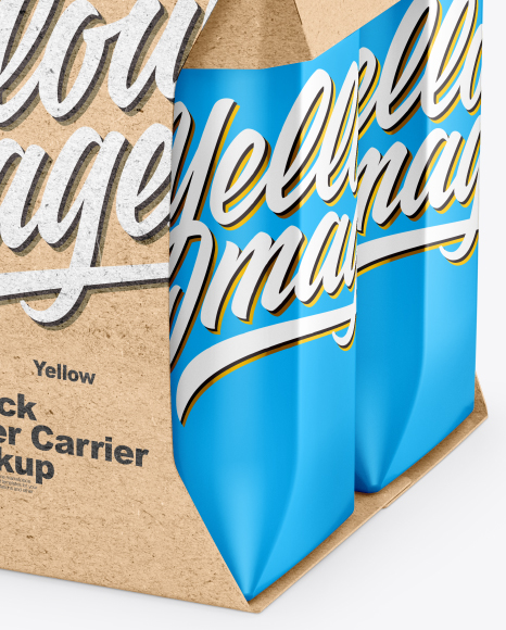 Glossy 4 Pack Paper Carrier Mockup PSD #6