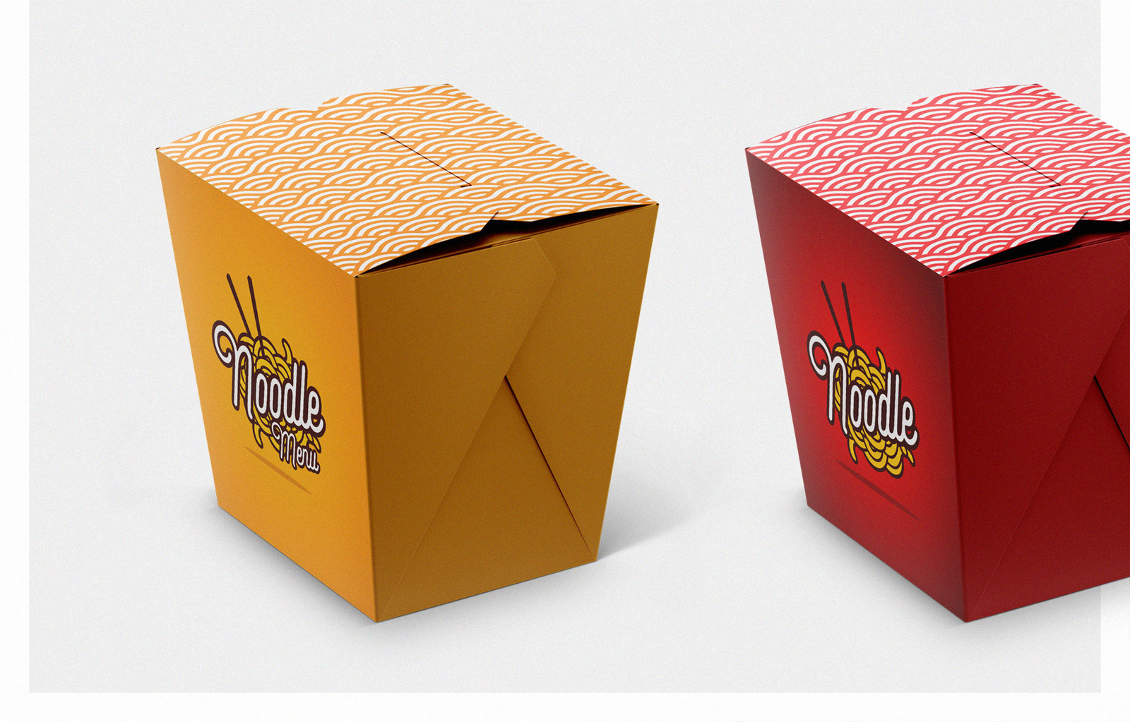 Download Noodles Box Mockup Set In Packaging Mockups On Yellow Images Creative Store PSD Mockup Templates