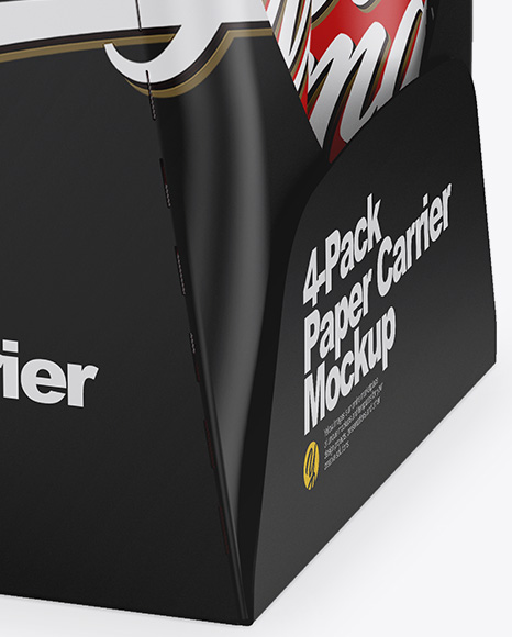 Matte 4 Pack Paper Carrier Mockup PSD #6