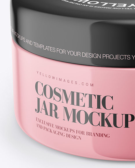 Glossy Cosmetic Jar Mockup PSD #5