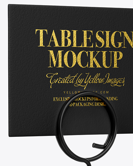 Download Free Table Sign W Plastic Holder Mockup In Indoor Advertising Mockups On Yellow Images Object Mockups PSD Mockup Template