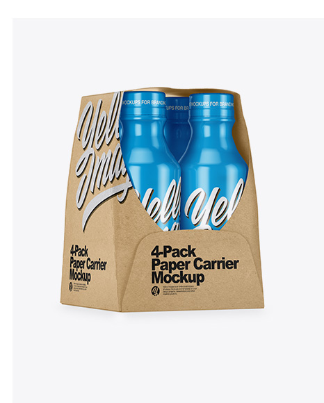 Glossy 4 Pack Paper Carrier Mockup PSD #2