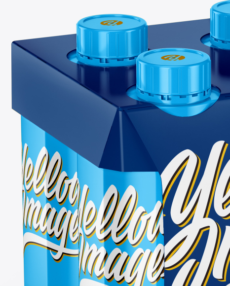 Glossy 4 Pack Paper Carrier Mockup PSD #1