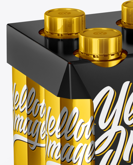 Metallic 4 Pack Paper Carrier Mockup PSD #1