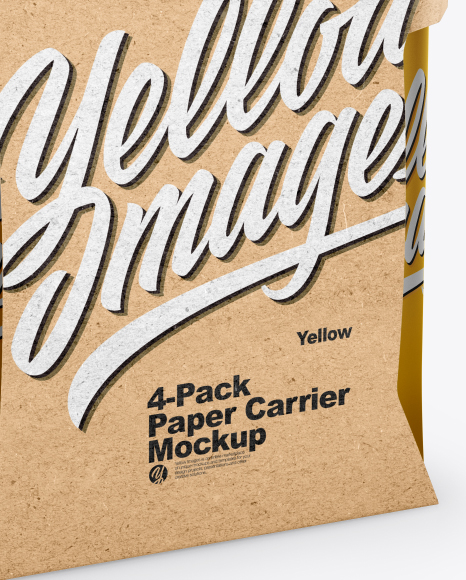 Metallic 4 Pack Paper Carrier Mockup PSD #6