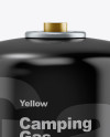 Glossy Gas Canister on Yellow Images Object Mockups