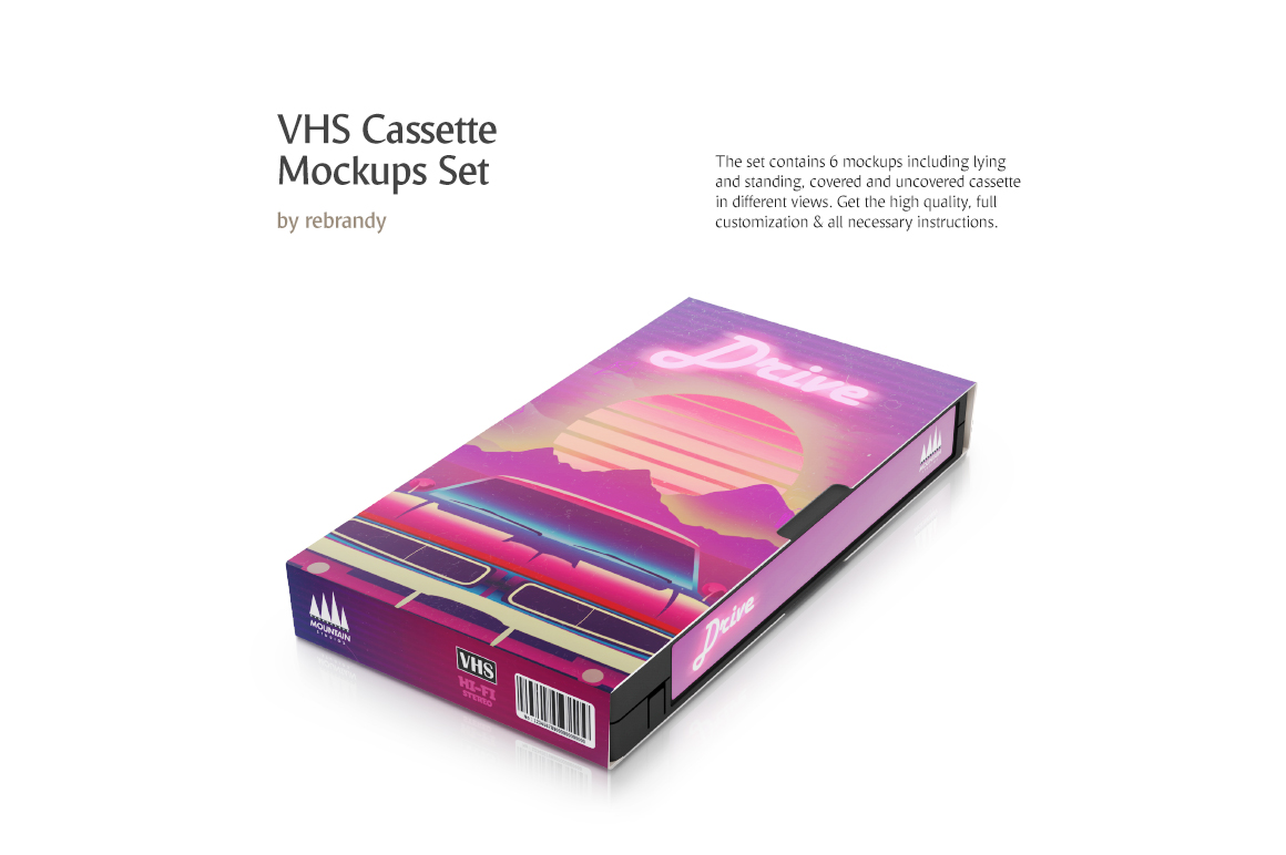 Download Vhs Cassette Mockups Set In Packaging Mockups On Yellow Images Creative Store PSD Mockup Templates