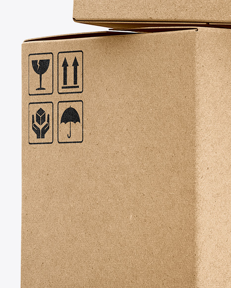 Two Kraft Boxes Mockup PSD #1