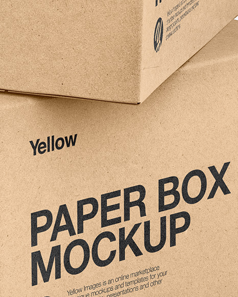 Two Kraft Boxes Mockup PSD #1
