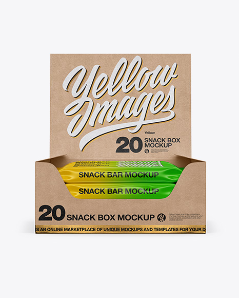 Download Kraft Snack Bar Sachet Psd Mockup Front View Yellow Images