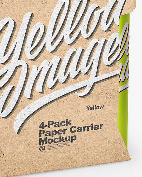 Matte Metallic 4 Pack Paper Carrier Mockup PSD #6