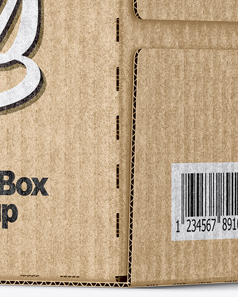 Kraft Paper Box Mockup PSD #2