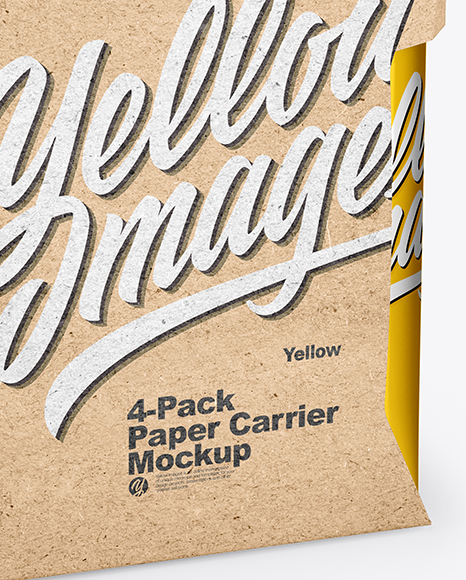 Metallic 4 Pack Paper Carrier Mockup PSD #6
