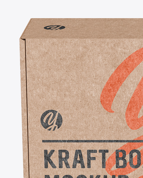 Download Kraft Paper Box Mockup - Front View in Box Mockups on ...