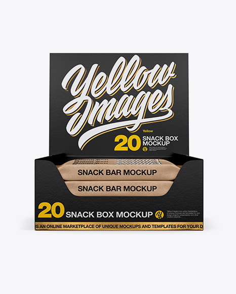 20 Snack Bars Textured Box Mockup 20 Snack Bars Textured Box Mockup
