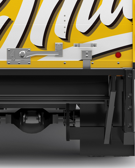 Box Truck Mockup - Back View in Vehicle Mockups on Yellow ...