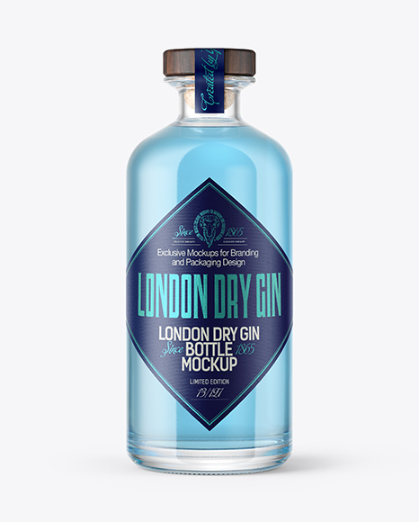 Download Gin Bottle with Wooden Cap Mockup in Bottle Mockups on Yellow Images Object Mockups